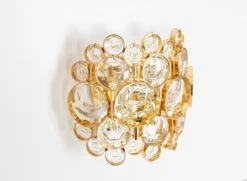 Pair Of Golden Gilded Brass And Crystal Sconce By Palwa, Germany, Circa 1960s -Promos Meubles Boutique IMG 1848 copy master
