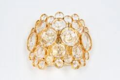 Pair Of Golden Gilded Brass And Crystal Sconce By Palwa, Germany, Circa 1960s -Promos Meubles Boutique IMG 1859 copy master