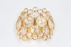 Pair Of Golden Gilded Brass And Crystal Sconce By Palwa, Germany, Circa 1960s -Promos Meubles Boutique IMG 1859 master