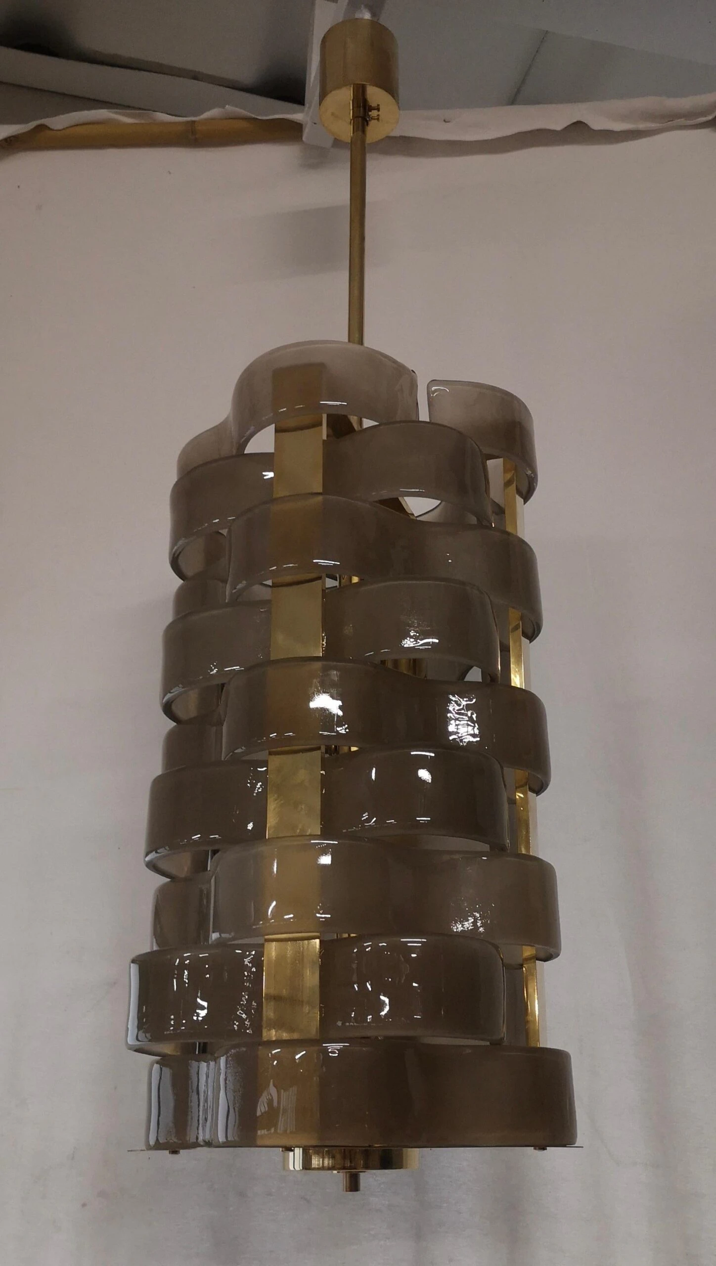 Murano Glass And Brass Mid-Century Chandelier, 2000 6 Murano Glass And Brass Mid-Century Chandelier, 2000 – Image 4