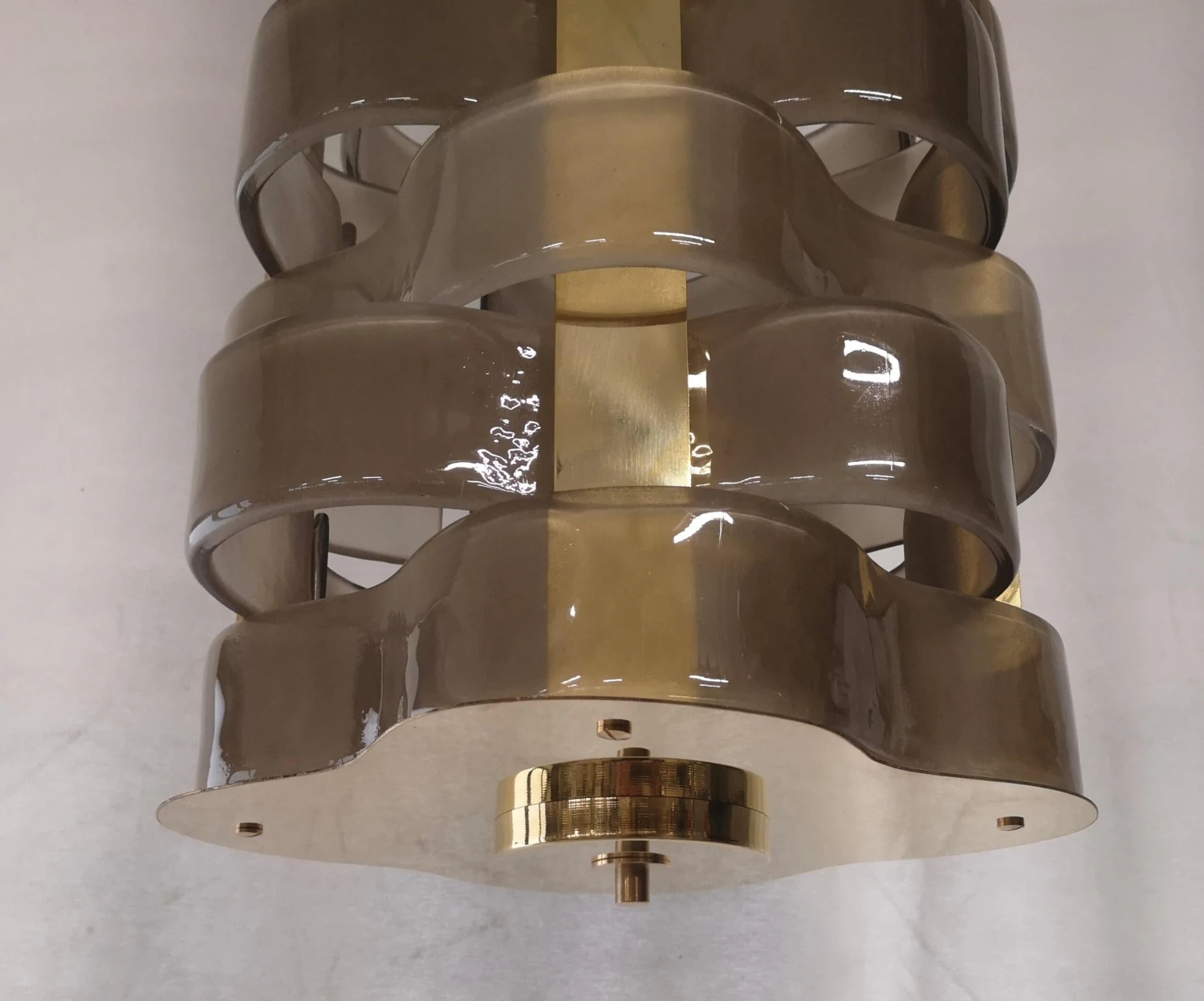 Murano Glass And Brass Mid-Century Chandelier, 2000 5 Murano Glass And Brass Mid-Century Chandelier, 2000 – Image 3