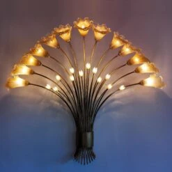 Large Late 20th Century Murano Wall Light In Gilded Steel And Glass Paste- Italy -Promos Meubles Boutique IMG 20230113 160600bis master