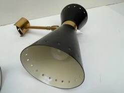 Pair Of Black Enameled Metal Italian Sconces From 1950 -Promos Meubles Boutique IMG 2598 master