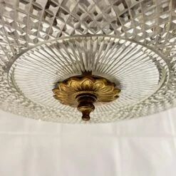 Gilt Metal And Cut Glass Coupe Pendant Form Flush Ceiling Fixture 16 Gilt Metal And Cut Glass Coupe Pendant Form Flush Ceiling Fixture -Promos Meubles Boutique IMG 2819 master