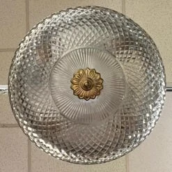 Gilt Metal And Cut Glass Coupe Pendant Form Flush Ceiling Fixture 17 Gilt Metal And Cut Glass Coupe Pendant Form Flush Ceiling Fixture -Promos Meubles Boutique IMG 2823 master