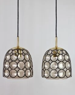 Limburg 1 Of 3 1970s Vintage "Iron" Rings Glass & Brass Pendant Lights Or Lamps -Promos Meubles Boutique IMG 2948 master