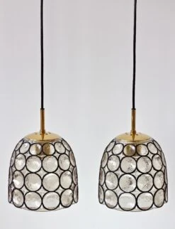 Limburg 1 Of 3 1970s Vintage "Iron" Rings Glass & Brass Pendant Lights Or Lamps -Promos Meubles Boutique IMG 2960 master
