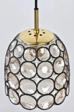 Limburg 1 Of 3 1970s Vintage "Iron" Rings Glass & Brass Pendant Lights Or Lamps -Promos Meubles Boutique IMG 2962 master
