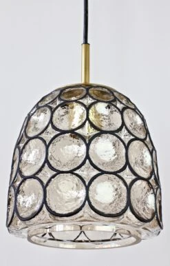 Limburg 1 Of 3 1970s Vintage "Iron" Rings Glass & Brass Pendant Lights Or Lamps -Promos Meubles Boutique IMG 2967 master