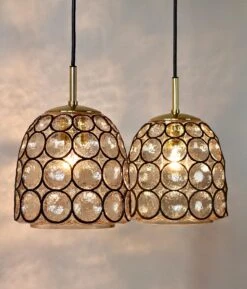 Limburg 1 Of 3 1970s Vintage "Iron" Rings Glass & Brass Pendant Lights Or Lamps -Promos Meubles Boutique IMG 2972 master