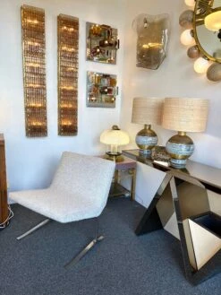 Pair Of Geometry Glass Construction Metal Sconces By Poliarte, Italy, 1970s -Promos Meubles Boutique IMG 3133 master