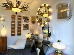 Pair Of Geometry Glass Construction Metal Sconces By Poliarte, Italy, 1970s -Promos Meubles Boutique IMG 3134 master