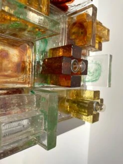 Pair Of Geometry Glass Construction Metal Sconces By Poliarte, Italy, 1970s -Promos Meubles Boutique IMG 3139 master