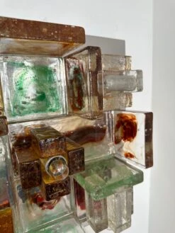 Pair Of Geometry Glass Construction Metal Sconces By Poliarte, Italy, 1970s -Promos Meubles Boutique IMG 3141 master