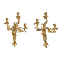 Set Of Four French Gilt Bronze And Porcelain Sconces In Louis XV Style -Promos Meubles Boutique IMG 3213 master