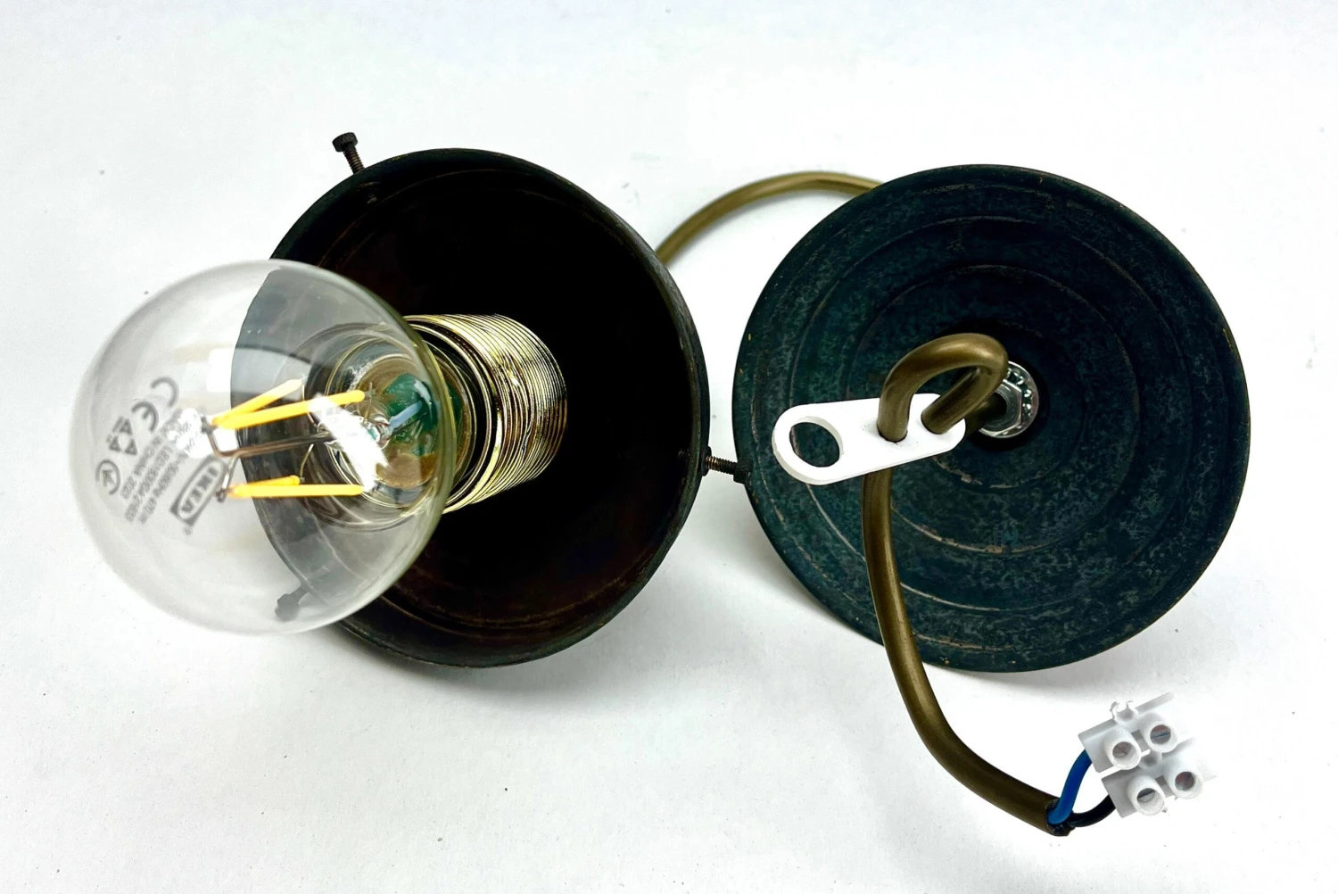 Art Deco Ceiling Lamp, Belgium Glass Shade Scailmont, 1930s 11 Art Deco Ceiling Lamp, Belgium Glass Shade Scailmont, 1930s – Image 9