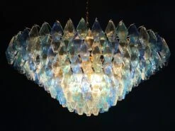 Extraordinary Sapphire Color Poliedri Murano Glass Ceiling Light Or Chandelier -Promos Meubles Boutique IMG 4852 master