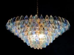 Extraordinary Sapphire Color Poliedri Murano Glass Ceiling Light Or Chandelier -Promos Meubles Boutique IMG 4853 master
