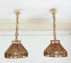 Italian Modern Wicker Wire Rattan Pendant Hanging Lights With Glass Accent, Pair 36 Italian Modern Wicker Wire Rattan Pendant Hanging Lights With Glass Accent, Pair -Promos Meubles Boutique IMG 6030 2 master