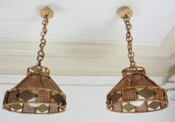 Italian Modern Wicker Wire Rattan Pendant Hanging Lights With Glass Accent, Pair 35 Italian Modern Wicker Wire Rattan Pendant Hanging Lights With Glass Accent, Pair -Promos Meubles Boutique IMG 6032 2 master