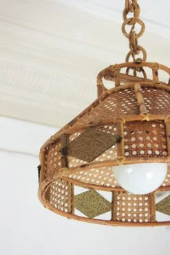 Italian Modern Wicker Wire Rattan Pendant Hanging Lights With Glass Accent, Pair 26 Italian Modern Wicker Wire Rattan Pendant Hanging Lights With Glass Accent, Pair -Promos Meubles Boutique IMG 6039 2 master
