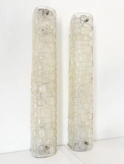 Large Ice Glass Wall Sconces In Textured Murano Glass By Hillebrand, 1970 -Promos Meubles Boutique IMG E1353 master
