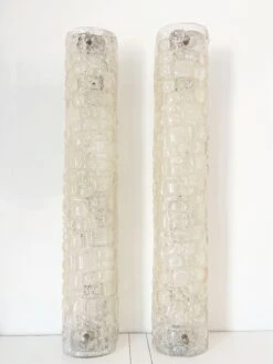 Large Ice Glass Wall Sconces In Textured Murano Glass By Hillebrand, 1970 -Promos Meubles Boutique IMG E1354 master 1