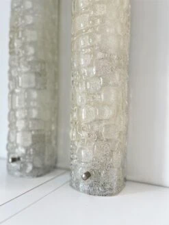 Large Ice Glass Wall Sconces In Textured Murano Glass By Hillebrand, 1970 -Promos Meubles Boutique IMG E1355 master 1