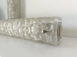 Large Ice Glass Wall Sconces In Textured Murano Glass By Hillebrand, 1970 -Promos Meubles Boutique IMG E1359 master 1