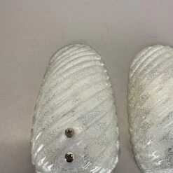Set Of Two Murano Bubble Structure Ice Glass Wall Light Sconces Germany, 1980s -Promos Meubles Boutique IMG E8419 1 master