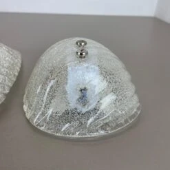 Set Of Two Murano Bubble Structure Ice Glass Wall Light Sconces Germany, 1980s -Promos Meubles Boutique IMG E8424 3 master