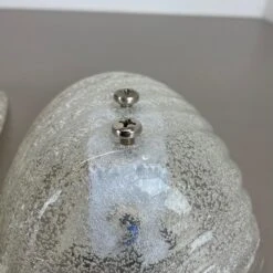 Set Of Two Murano Bubble Structure Ice Glass Wall Light Sconces Germany, 1980s -Promos Meubles Boutique IMG E8425 2 master