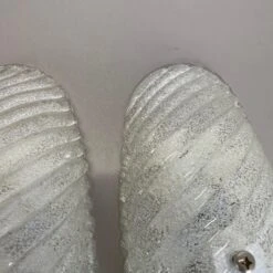 Set Of Two Murano Bubble Structure Ice Glass Wall Light Sconces Germany, 1980s -Promos Meubles Boutique IMG E8428 1 master