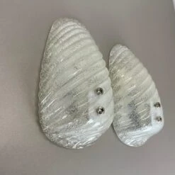 Set Of Two Murano Bubble Structure Ice Glass Wall Light Sconces Germany, 1980s -Promos Meubles Boutique IMG E8433 2 master