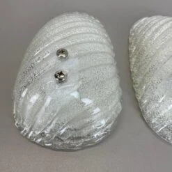 Set Of Two Murano Bubble Structure Ice Glass Wall Light Sconces Germany, 1980s -Promos Meubles Boutique IMG E8439 2 master