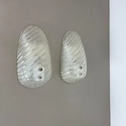 Set Of Two Murano Bubble Structure Ice Glass Wall Light Sconces Germany, 1980s -Promos Meubles Boutique IMG E8441 2 master