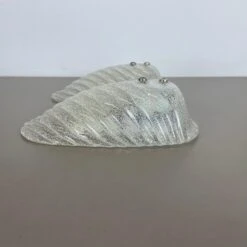 Set Of Two Murano Bubble Structure Ice Glass Wall Light Sconces Germany, 1980s -Promos Meubles Boutique IMG E8444 1 master