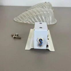 Set Of Two Murano Bubble Structure Ice Glass Wall Light Sconces Germany, 1980s -Promos Meubles Boutique IMG E8448 2 master