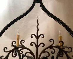 Antique French Provincial Wrought Iron Chandelier, Circa 1890 -Promos Meubles Boutique JPEG image 10 master