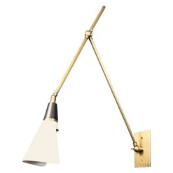 Magari Adjustable Wall Lamp In Bronze, White And Brass By Blueprint Lighting