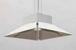 Large Scandinavian Adjustable Metal White Pendant, 1980s 10 Large Scandinavian Adjustable Metal White Pendant, 1980s -Promos Meubles Boutique MG 4184 master