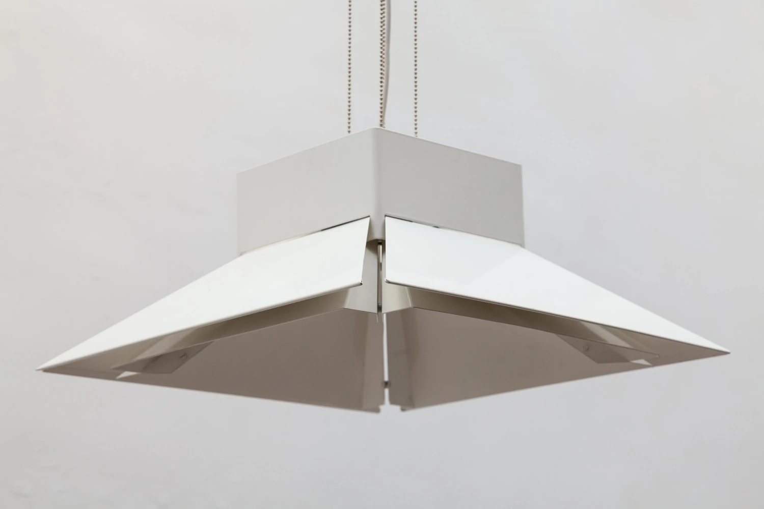 Large Scandinavian Adjustable Metal White Pendant, 1980s 5 Large Scandinavian Adjustable Metal White Pendant, 1980s – Image 3