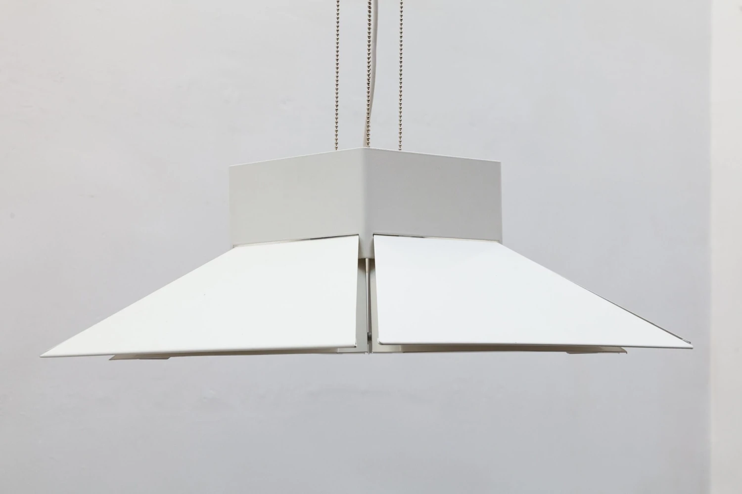 Large Scandinavian Adjustable Metal White Pendant, 1980s 6 Large Scandinavian Adjustable Metal White Pendant, 1980s – Image 4