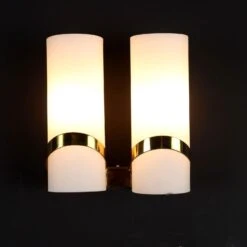 Vintage Wall Lamps 1960s Brass Opaline Glass Lighting -Promos Meubles Boutique MOILIL0193022 3 master