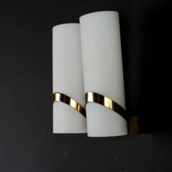 Vintage Wall Lamps 1960s Brass Opaline Glass Lighting -Promos Meubles Boutique MOILIL0193022 4 master