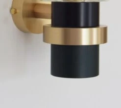 21st C Contemporary Marine Breynaert Wall Sconce Lamp Brushed Brass Glass Black -Promos Meubles Boutique Magda wall lamp master