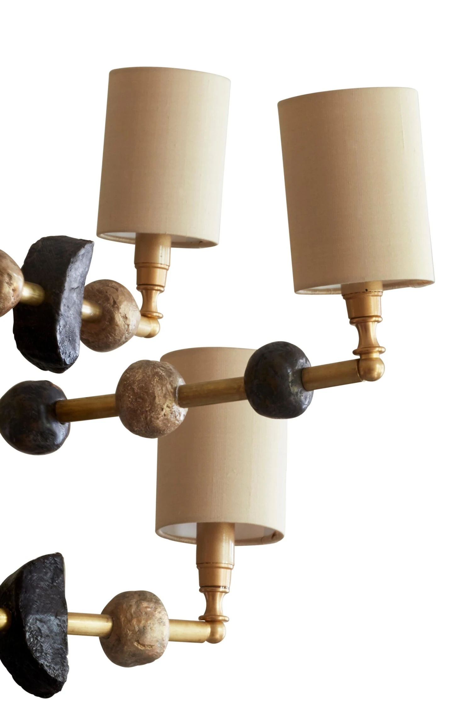 'Mayfair' Contemporary Chandelier, Brass With Sculpted Spheres By Margit Wittig 4 'Mayfair' Contemporary Chandelier, Brass With Sculpted Spheres By Margit Wittig – Image 2