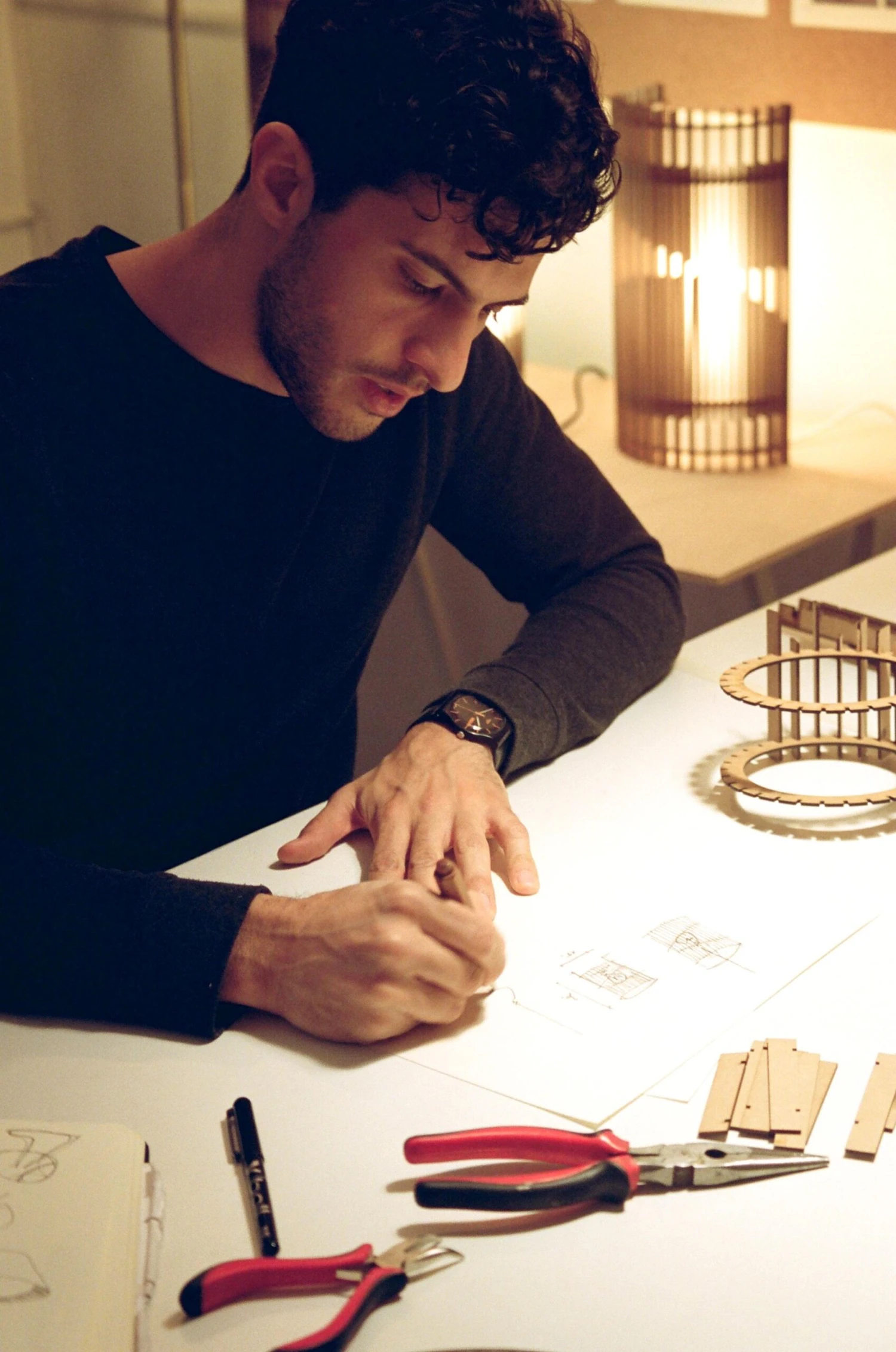 Pair Of, Handmade Wall Sconce Lamp, MDF Wood, By Mediterranean Objects 12 Pair Of, Handmade Wall Sconce Lamp, MDF Wood, By Mediterranean Objects â Image 10