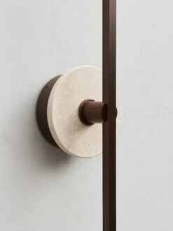 Essential Italian Wall Sconce "Grand Stick", Bronze And Travertine -Promos Meubles Boutique Matlight Wall Sconce Stick Travertine Brass 04 master