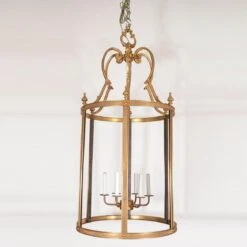 Large Ornate Brass Lantern Style Pendant -Promos Meubles Boutique P1077991A master